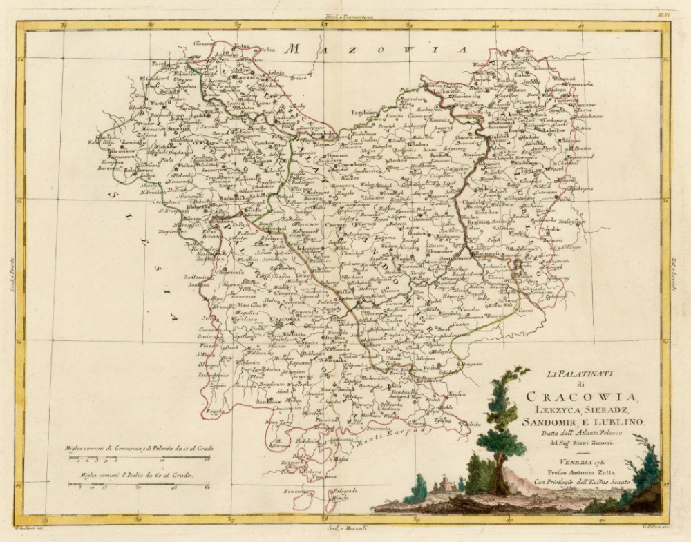 Li Palatinati di Cracowia, Lekzyca, Sieradz, Sandomir e Lublino. Venezia, Antonio Zatta, 1781.