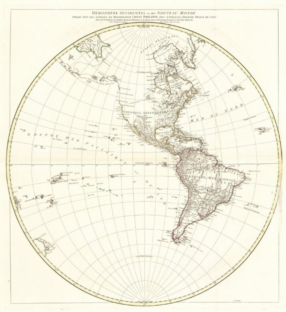 Hémisphère Occidental ou de Nouveau Monde - Hémisphère Oriental ou de l’Ancien Monde. Parigi, G. De La Haye, 1761.