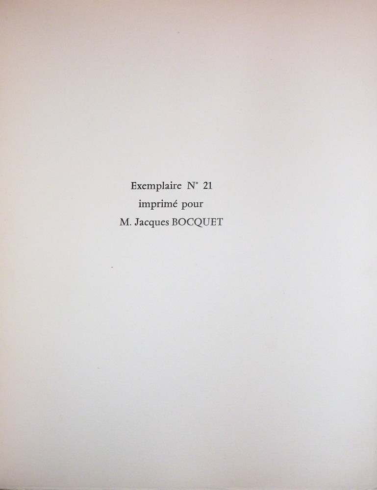 Laforgue, Jules - Couy, Jean. Quelques poèmes. Parigi, Bibliofiles et Graveurs  d’haujourd’hui, 1958.