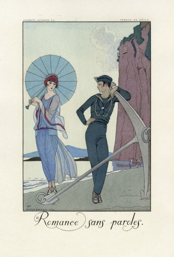 Barbier, Georges. Falbalas et fanfreluches. Almanach pour 1922, 1923, 1924, 1925 et 1926. Parigi, Meynial, 1922 - 1926.