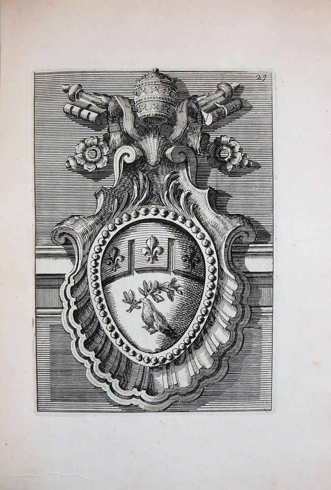  Juvarra, Filippo. Raccolta di targhe fatte da professori primarj in Roma. Roma,  Giovanni Maria Salvioni, 1722.