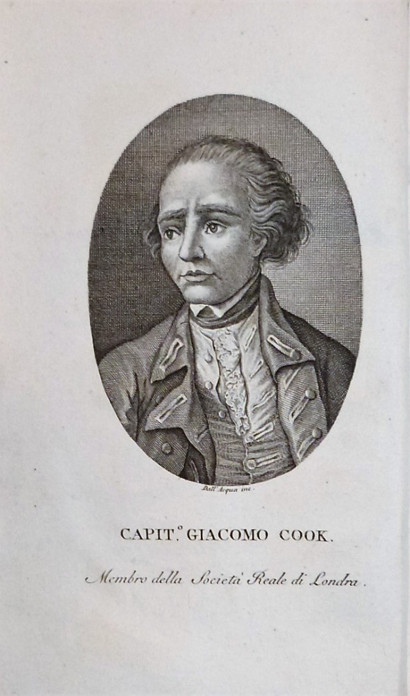 Cook, James. Navigazioni di Cook pel grande oceano e intorno al globo. Milano, Dalla Tipografia Sonzogno e Comp., 1816-1817.