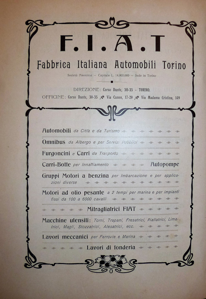 Marchesi, Enrico. L’automobile. Torino, Libreria Scientifio-Industriale S. Lattes & C. Editori, 1913.
