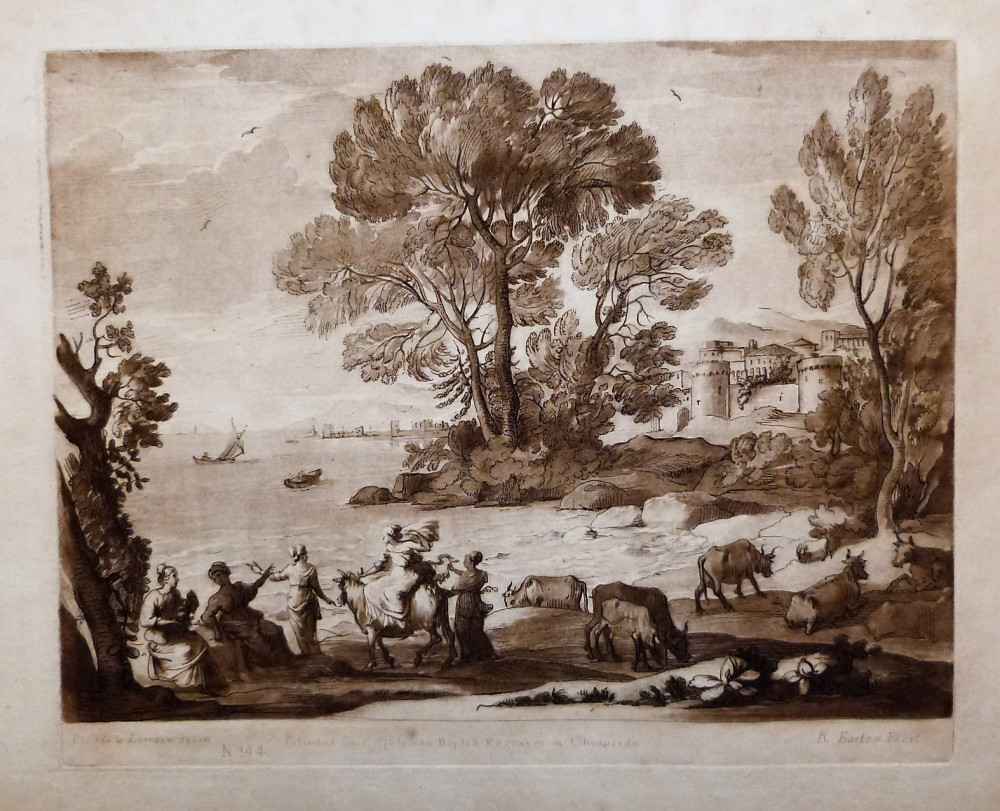 Paesaggio ideale. Londra, Claude Le Lorrain-Richard Earlom-John Boydel, 1777.