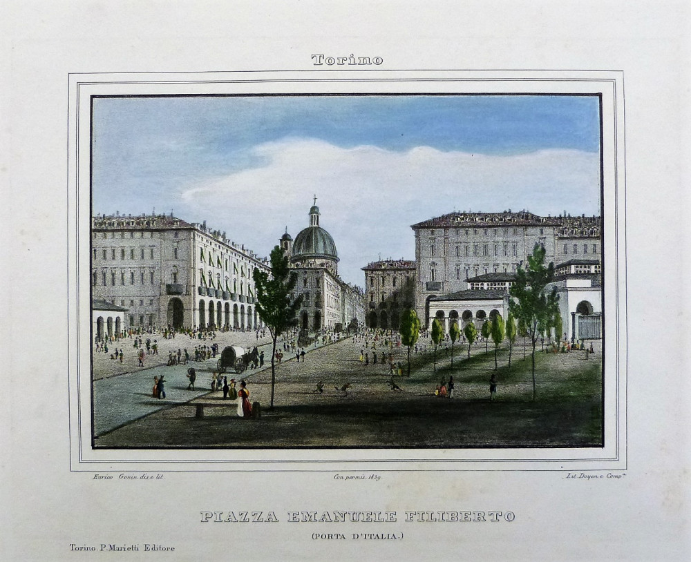 Piazza Emanuele Filiberto. Torino, Doyen & C., 1839.
