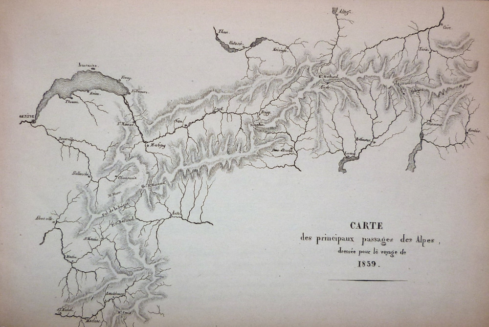 Töpffer, Rodolphe. Voyage de 1839, Milan, Côme, Splügen. Ginevra, Frutiger, 1839.