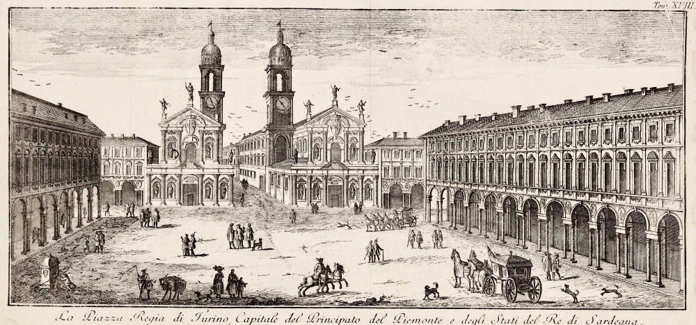 La Piazza Regia di Turino Capitale del Principato del Piemonte. Venezia, Thomas Salmon, 1751.