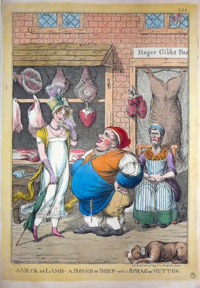 Macellaio-A Neck of Lamb - a Round of Beef - and a Scrag of Mutton. Londra, Charles Williams, 1816.