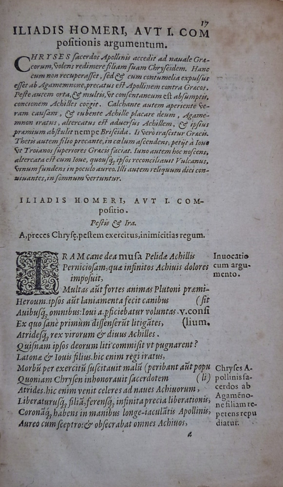 Omero. Homeri Ilias, seu potius omnia eius quæ quidem extant opera. Strasburgo, Theodosius Rihelius, s.d. (1572).