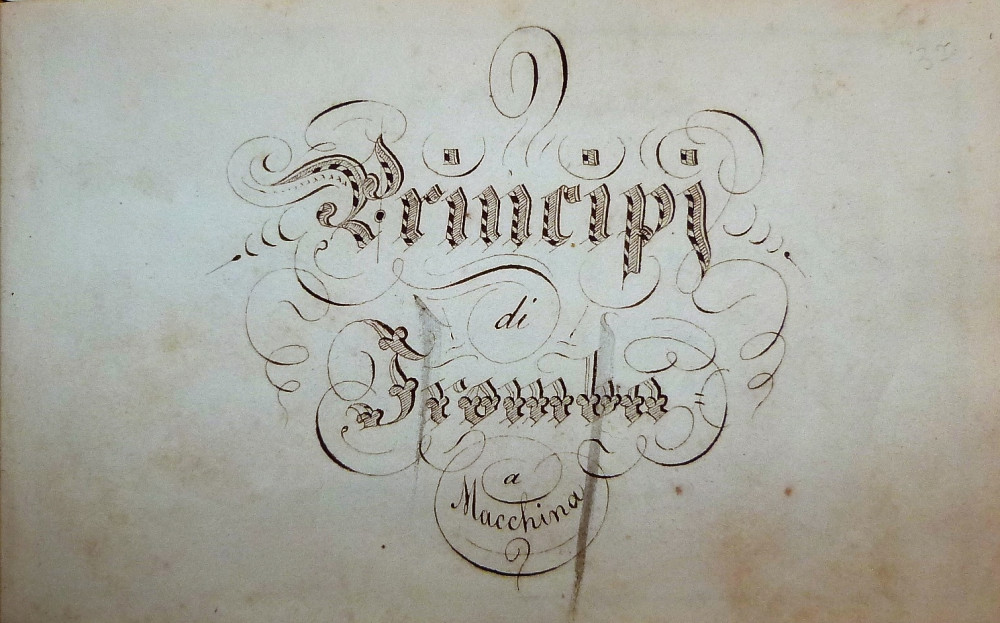 Manoscritto - Principi elementari di musica. Principi di tromba. 1840-1850 circa.