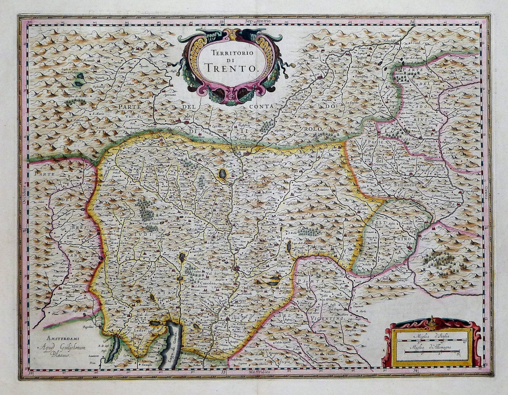 Territorio di Trento. Amsterdam, Guglielmus Blaeu, 1635.