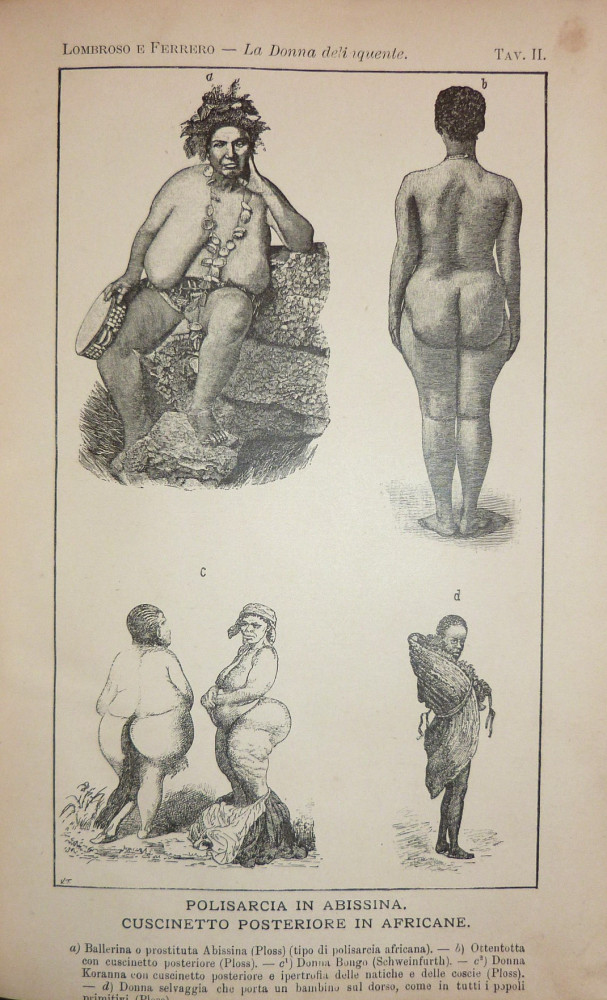 Lombroso, Cesare - Ferrero, Guglielmo. La donna delinquente, la prostituta e la donna normale. Torino - Roma, Editori L. Roux e C., 1893.