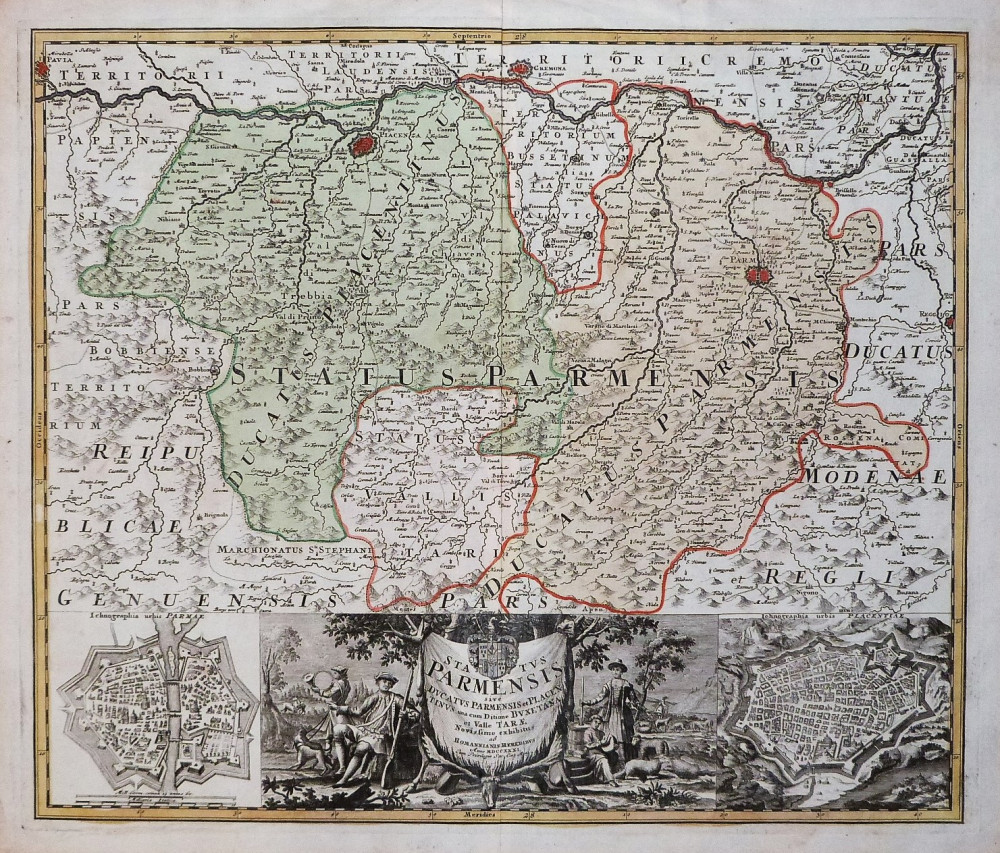 Status Parmensis sive Ducatus Parmensis et Piacentinus una cum Ditione Buxetana et Valle Tarae. Norimberga, eredi Homann, 1731.