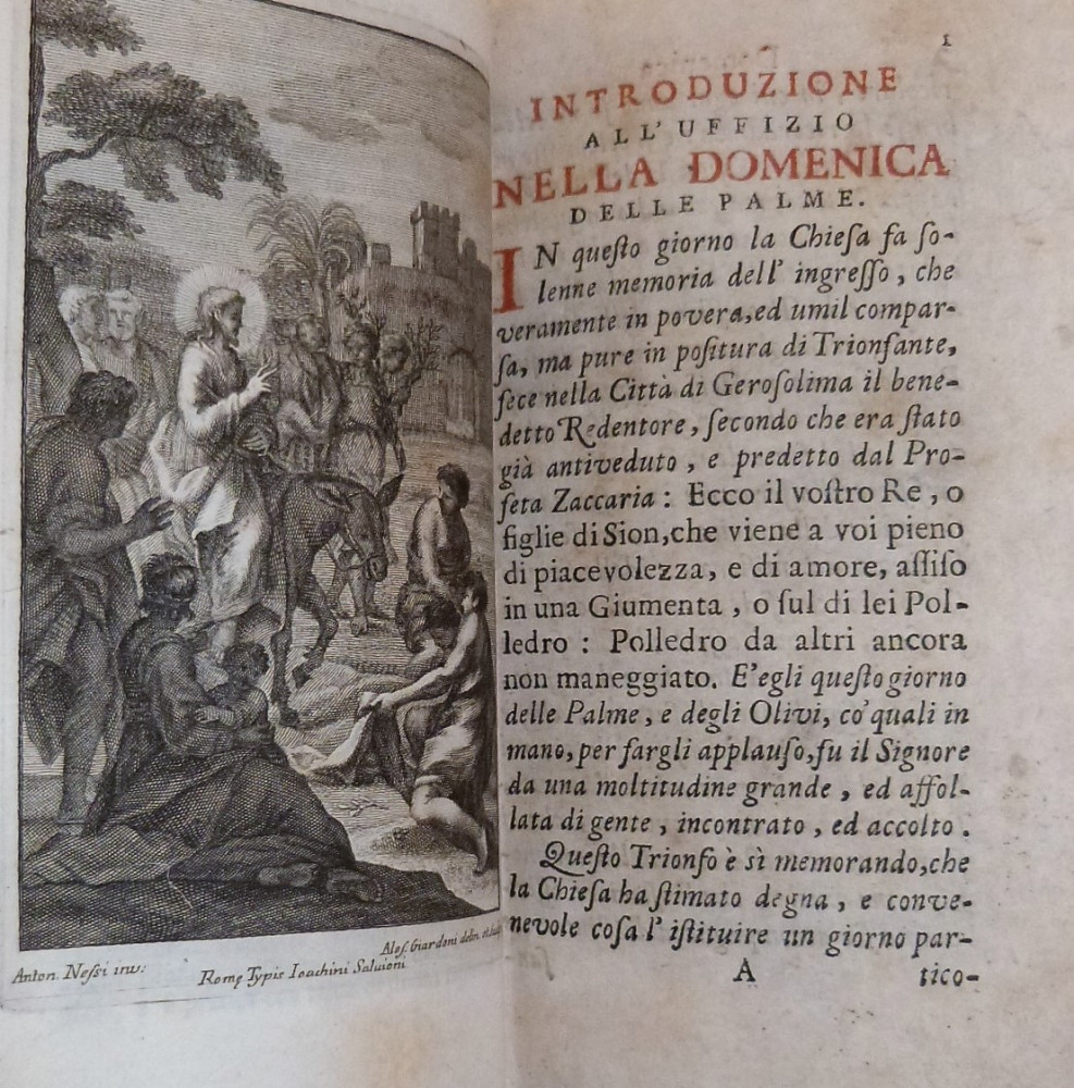 Uffizio della Settimana Santa. Roma, Per Gioacchino Salvioni Stampatore Vaticano, 1768.