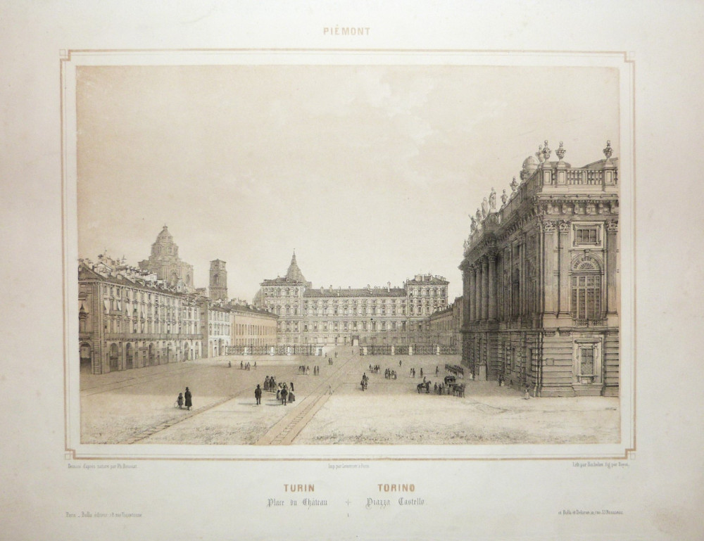 Torino. Piazza Castello. Parigi, Lemercier, 1845.