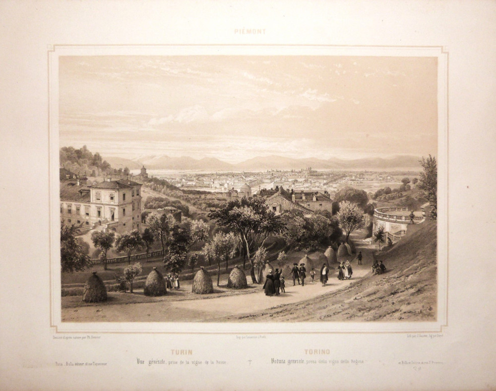 Torino. Veduta generale presa dalla Vigna della Regina. Parigi, Lemercier, 1845.
