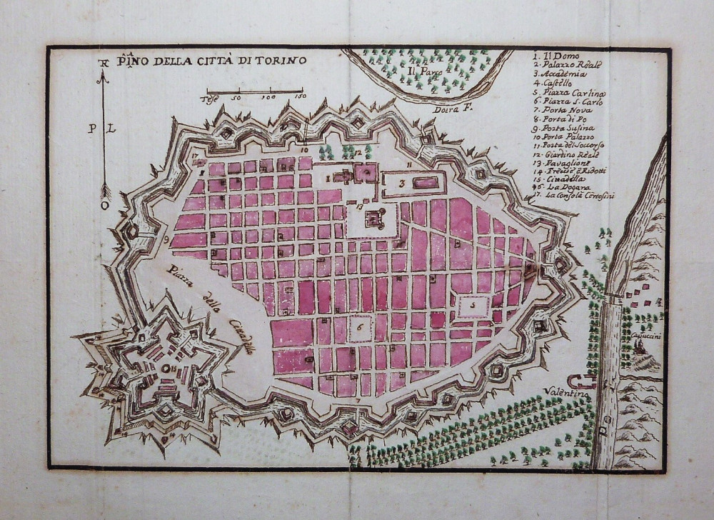 Disegno - Piano della città di Torino. Torino, 1620 circa.