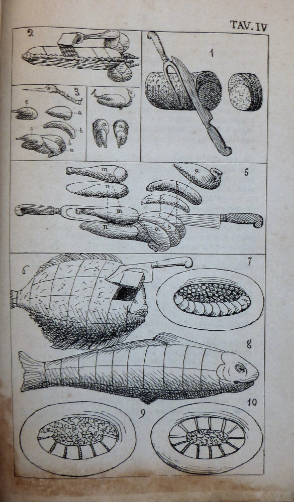 Vialardi, Giovanni. Trattato di cucina pasticceria moderna credenza e relativa confettureria. Torino, Tip. Favale & C., 1854.