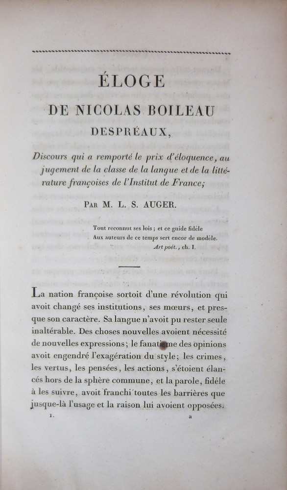 Boileau-Despréaux, Nicolas . Ouvres. Parigi, P. Didot L’Ainé, 1815.