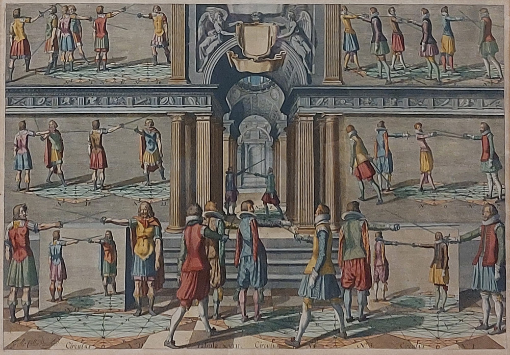 Scherma - Tabula XVIII. Leida, Elzeviro, 1628.