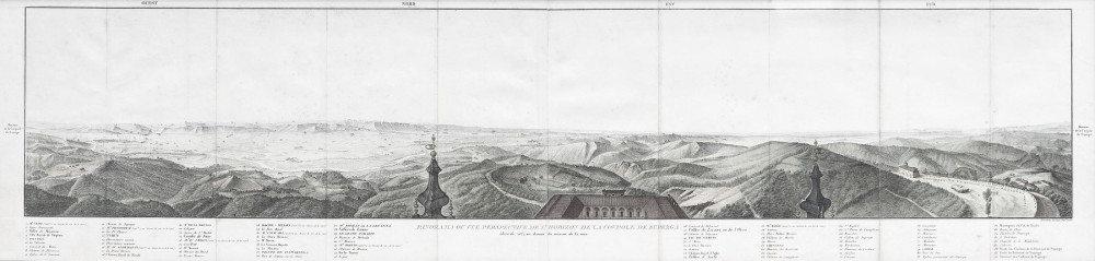Panorama ou vue perspective de l’horizon de la coupole de Superga. Milano, Bordiga, 1827.