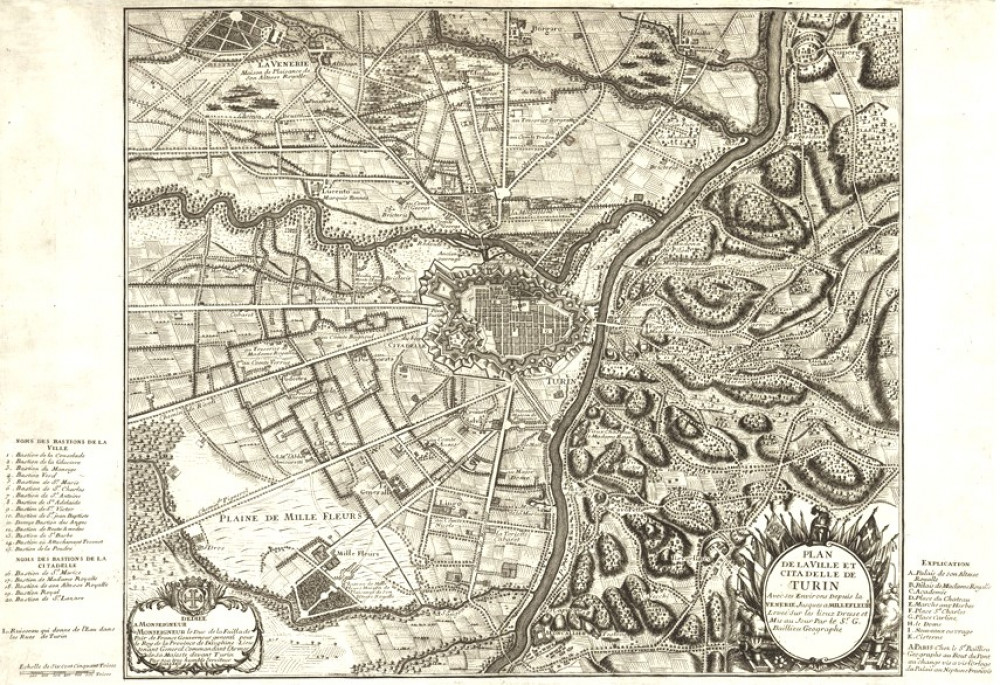Plan de la ville et citadelle de Turin. Parigi, G. Baillieu, 1705-1706.