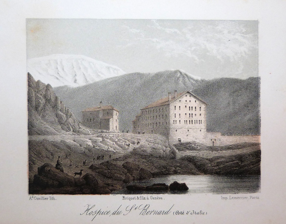 Hospice du Grand S˕. Bernard (coté d’Italie). Parigi, Lemercier, 1845 circa.