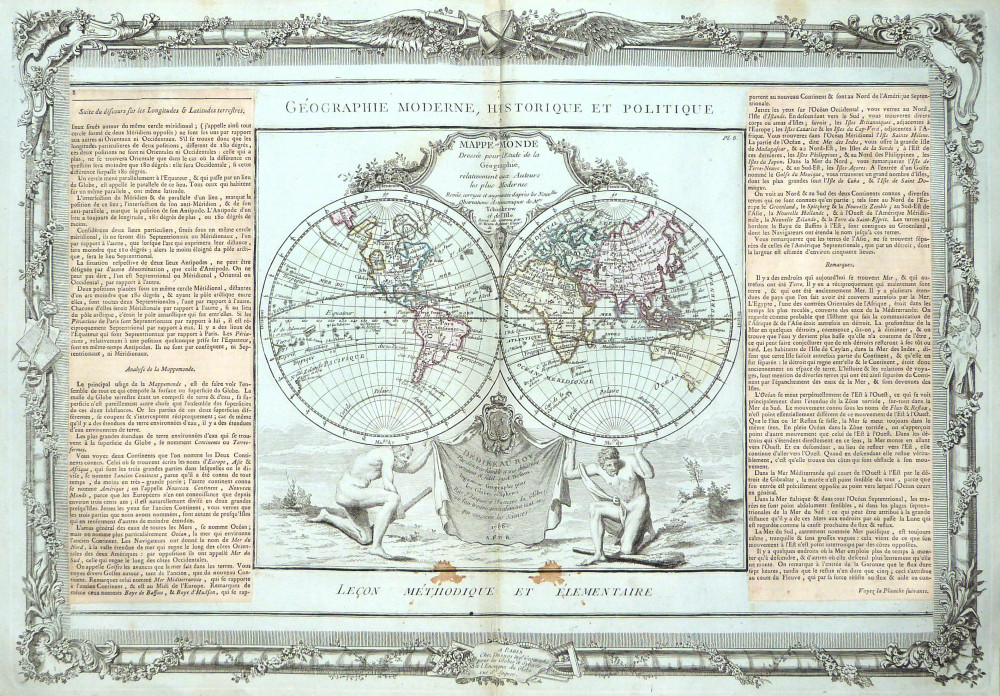 Mappemonde dressée pour l'etude de la géographie. Parigi, L. C. Desnos, 1786.