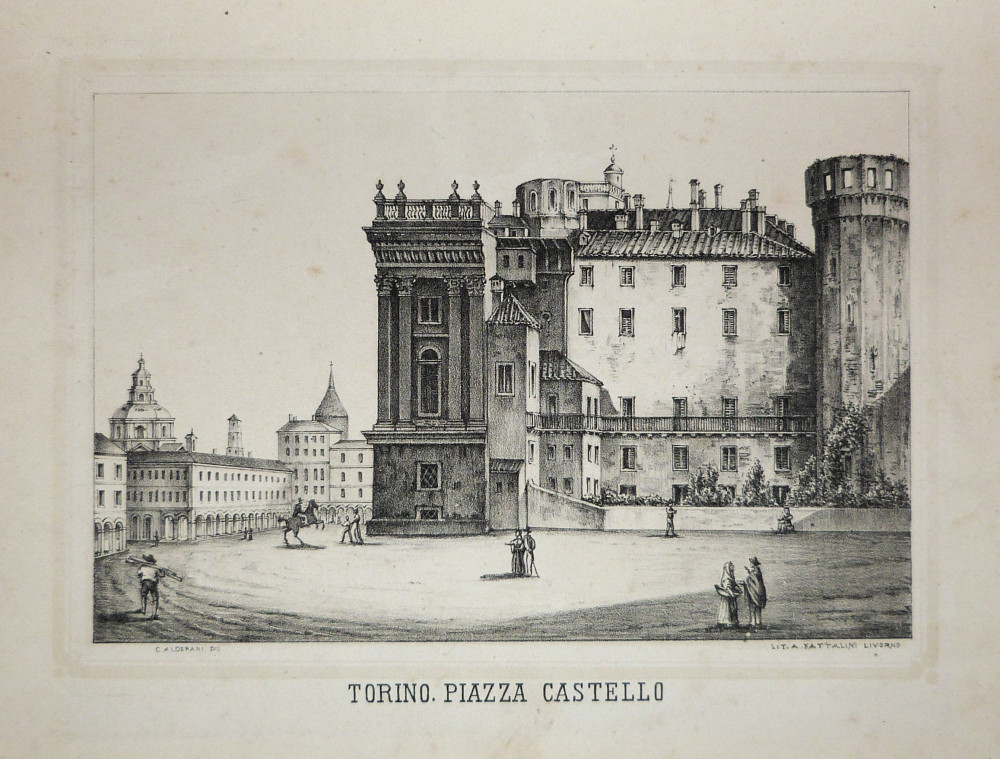 Torino piazza Castello. Torino, A. Tattalini, 1840 circa.