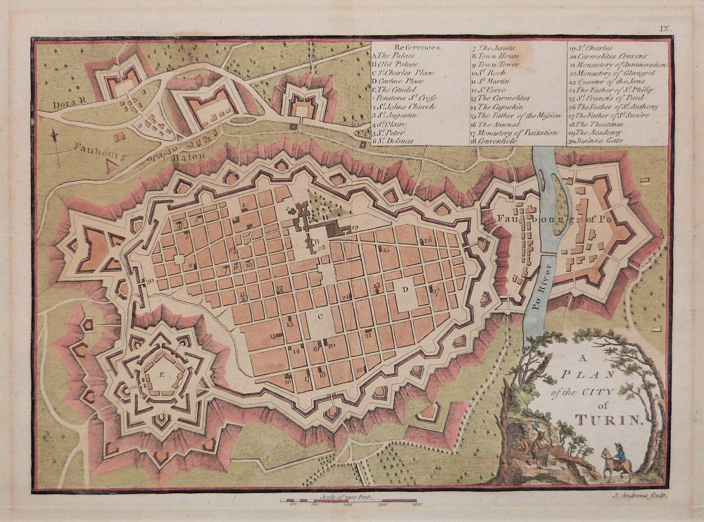 A plan of he city of Turin. Londra, Hand, 1772.