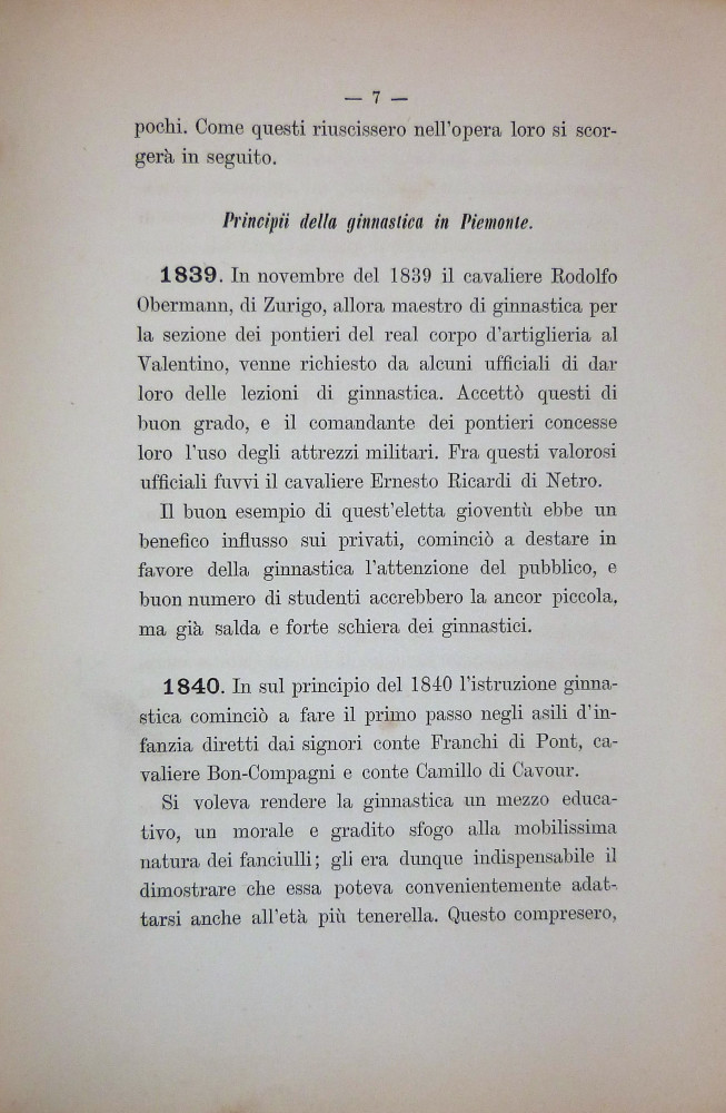 Monografia della Società Ginnastica di Torino e statistica generale delle scuole di ginnastica. In Italia. Anno 1871-72. Torino, Eredi Botta, 1873.