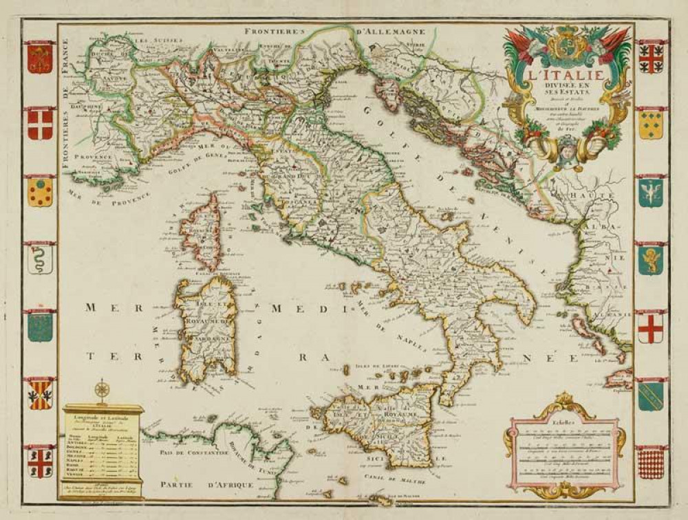L’Italie divisée en ses Estats. Parigi, Peter Starckman, 1707.
