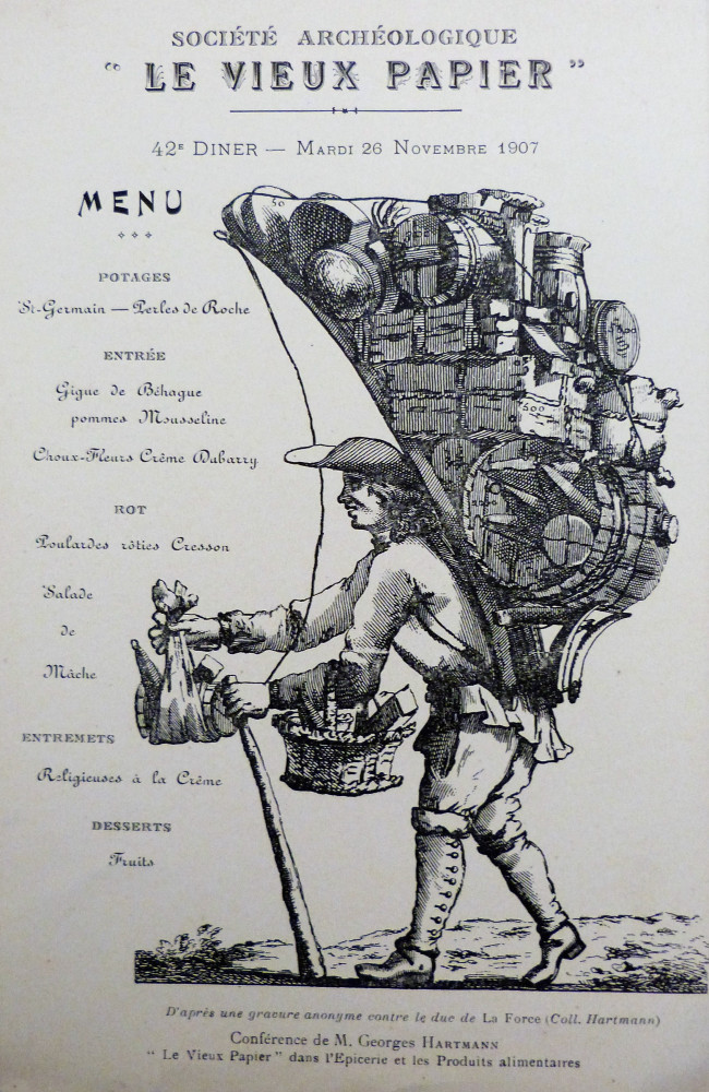 Gastronomia - Menù originale-Société archéologique 