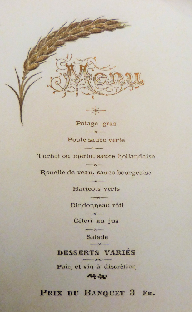 Gastronomia - Menù originale. Vienna, 1900 circa. 