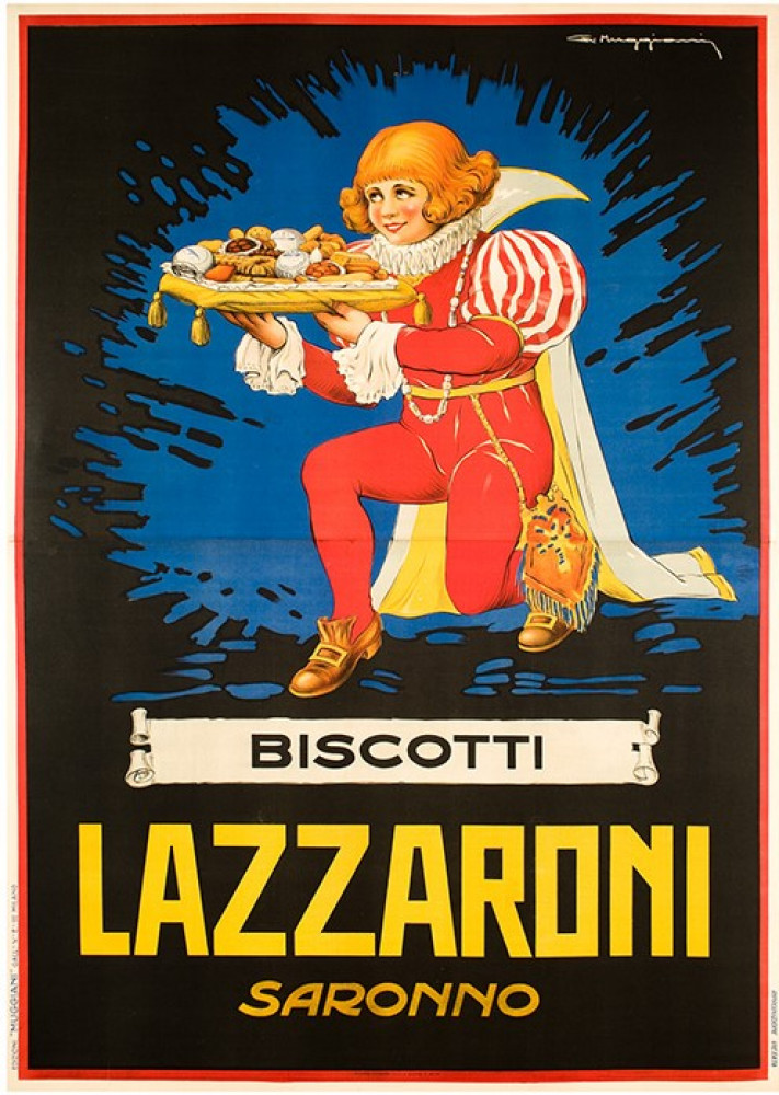 Biscotti Lazzaroni Saronno. Milano, Giorgio Muggiani, 1930 circa.