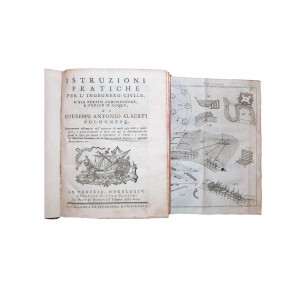 Alberti, Giuseppe Antonio. Istruzioni pratiche per l’ingegnero civile o sia perito agrimensore e perito d’acque. Venezia, Pietro Savioni, 1774.