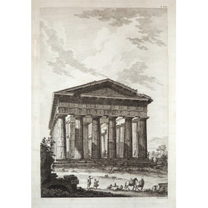 Bartolozzi, Francesco. Veduta del Tempio di Nettuno a Paestum. Londra, 1795 circa.