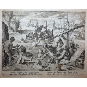 Caccia-Coralium Siculus solers cum piscatur. Anversa, Giovanni Stradano - Philip Galle, 1578-1596.