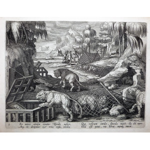 Caccia-Ex antro catulos venator tigridis aufert. Anversa, Giovanni Stradano - Philip Galle, 1578-1596.