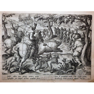 Caccia-Subdit calcar equo pernix venator acuto. Anversa, Giovanni Stradano - Philip Galle, 1578-1596.