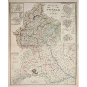 Carta corografica della divisione di Novara. Torino, Giovanni Battista Maggi, 1859.