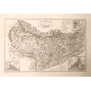 Carta corografica della divisione militare di Nizza. Milano, Francesco Vallardi, 1835.