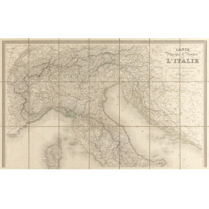 Carte physique & routière de l'Italie. Parigi, Longuet, 1848.