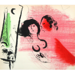 Chagall, Marc. La Tour Eiffel verte. Parigi, Mourlot, 1957.
