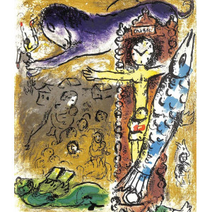 Chagall, Marc. Le Christ à l'horloge. Parigi, Mourlot, 1957.