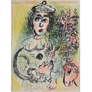 Chagall, Marc. Le clown fleuri. Parigi, Mourlot, 1963.