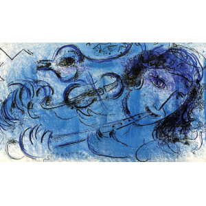 Chagall, Marc. Le joueur de flute. Parigi, Mourlot, 1957.