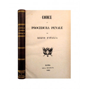 Codice di procedura penale del Regno d’Italia. Roma, Regia Tipografia, 1882.
