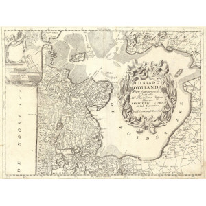 Contado d'Ollanda, parte settentrionale. Venezia, Vincenzo Maria Coronelli, 1690 circa.