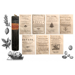 Miscellanea gastronomica del Settecento - Corrado, Vincenzo. Trattato delle patate per uso di cibo. Napoli, Vincenzo Orsino, 1798, legato con Zanon, Antonio. Lettera intorno alle patate. Roma, Paolo Giunchi, 1785, legato con  [...].